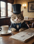 cat wearing a top hat